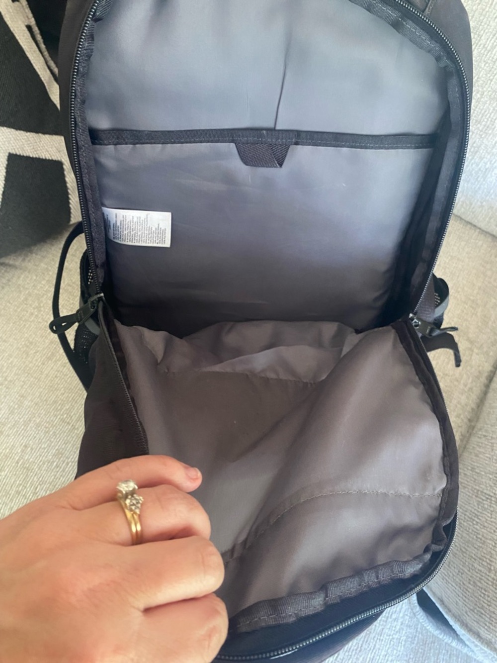 The North Face Black Men's Backpack with Front Pocket - Picture 6 of 10